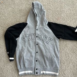 Stussy Button Up Hooded Sweatshirt